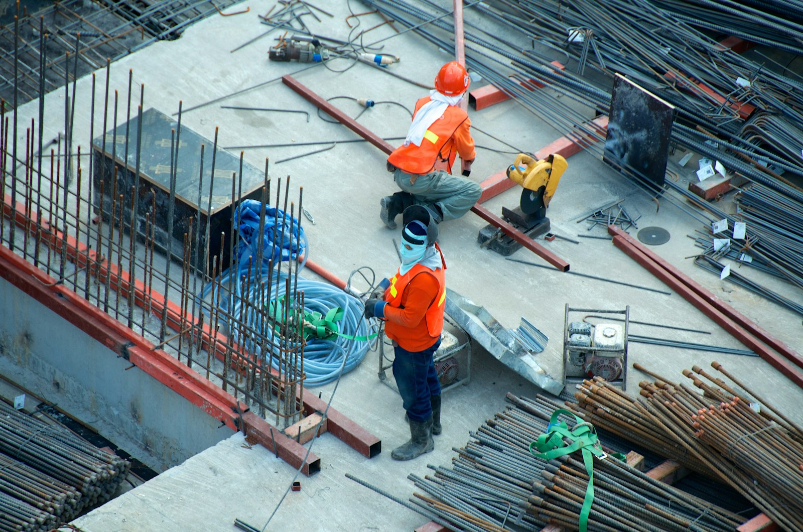 two men working, contractors